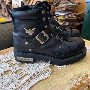 Harley Leather Mens Boots WORN ONCE!